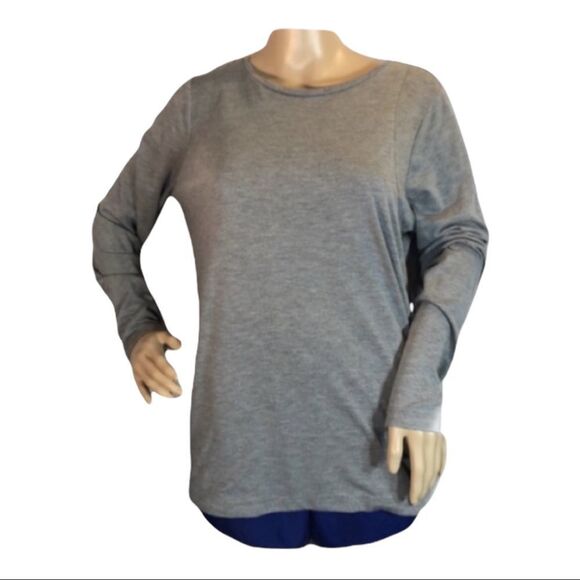 Nike Gray Long Sleeve Oversized Workout Tee L - Picture 1 of 10